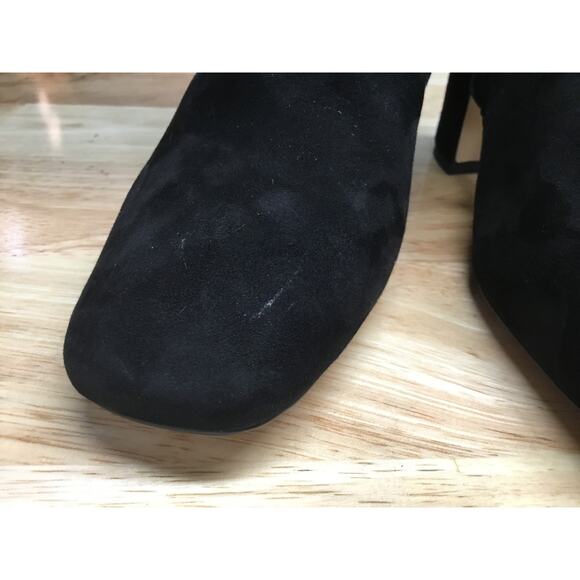 Sam Edelman Faren Women US 6 Black Leather Square Toe Knee High Block Heel Boots - Picture 8 of 10